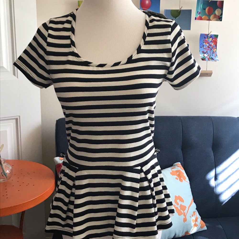 Striped peplum top (must see back!)